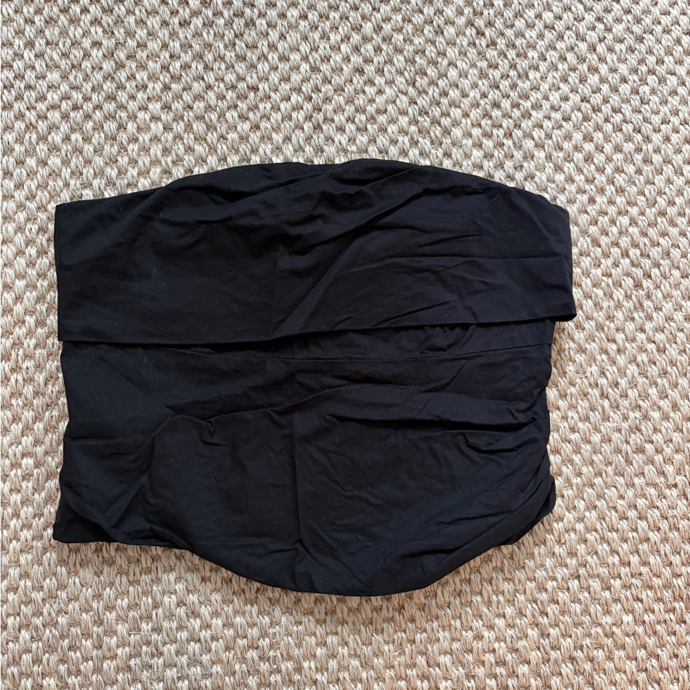 Black strapless top